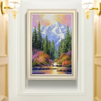 

European-style hand-painted Oil Painting Decorative Fantasy Landscape Paintings Vertical Version Enrichment Kingsoft Office Of T