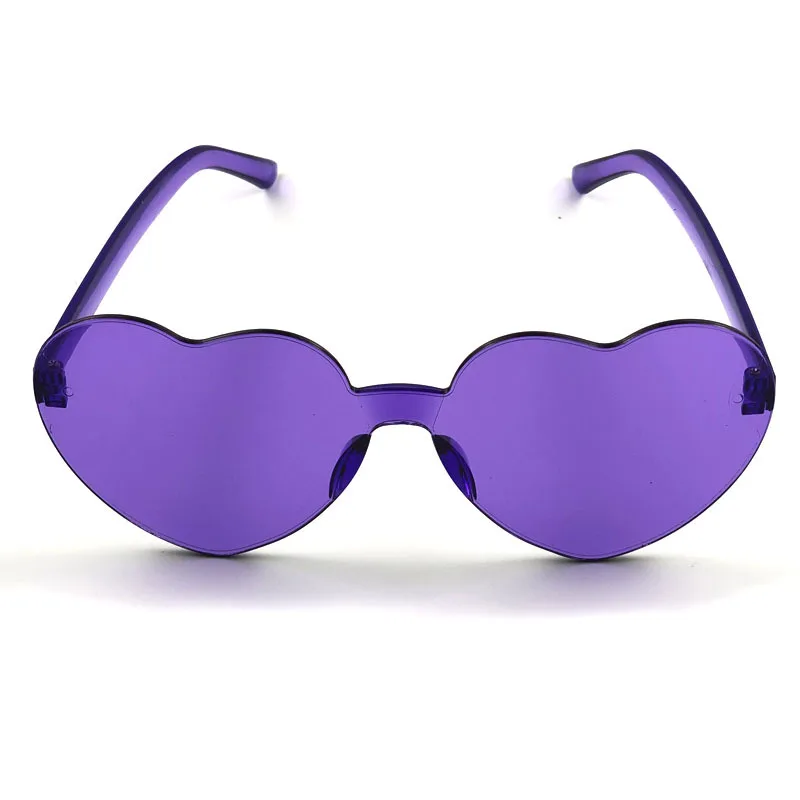 10 шт. разноцветные прозрачные солнцезащитные очки без оправы с сердечком, очки для вождения, очки для защиты от УФ-лучей, защитные очки для вождения