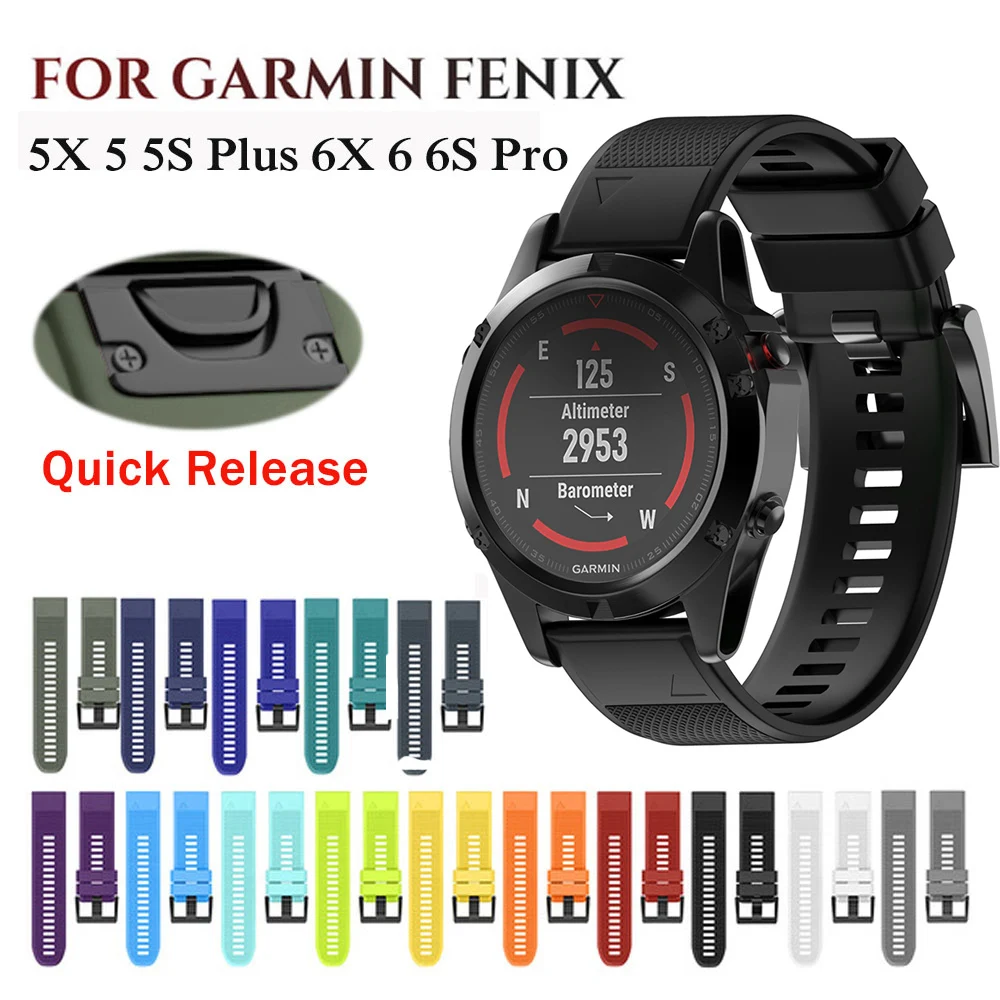 Ремешок для часов EasyFit 22 мм 20 26 Garmin Fenix 6X6 6S Pro 5X5 5S Plus 3 3HR D2 S60 gps силиконовый