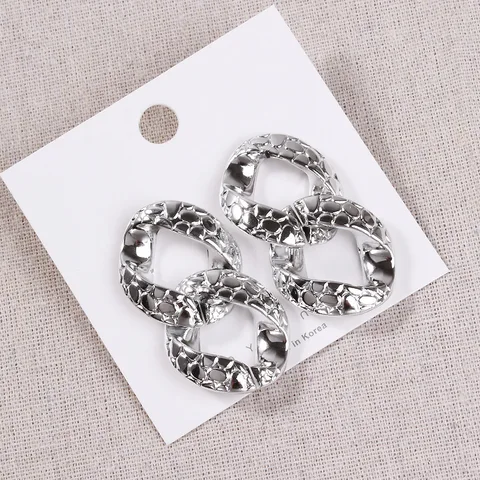 CCB Metal Chain Drop Earrings for Women Big Exaggerated Minimalist Tassel Earrings Vintage Fashion Jewelry Accessories