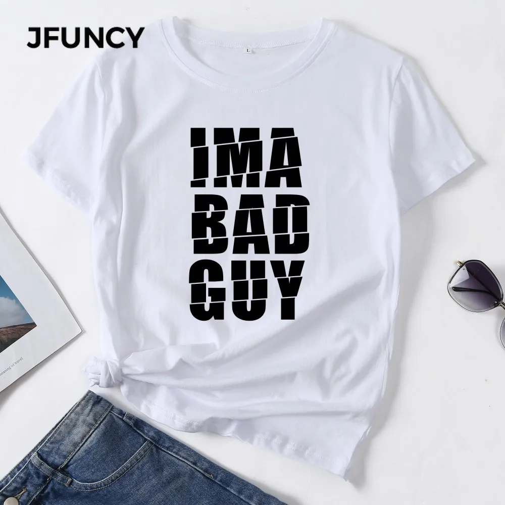 Летняя женская футболка JFUNCY 2020 8 цветов большого размера из 100% хлопка в стиле