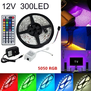 

Mayitr 10M RGB 5050 LED Strip Lights With IR Remote Back Light 12V Colour Changing SMD Flexible Ribbon Waterproof RGB LED Light