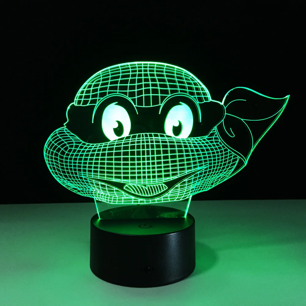 

Teenage Mutant Ninja Turtles head Table Lamp 7 Colors Changing Desk Lamp 3d Lamp Novelty Led Night Lights Led Light DropShip