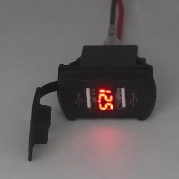 Двойной USB порт 12 в водонепроницаемый мотоцикл зарядное устройство на руль 5 в 1A/2.1A адаптер питания Разъем для мобильного телефона