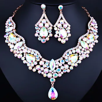 

FARLENA 2020 Jewelry Austrian Crystal Rhinestones Necklace and Earrings Set Luxury Bridal Wedding Jewelry Sets Accessories