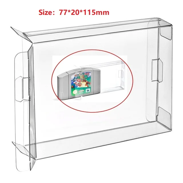

H 100Pcs Clear Case Sleeve Protector for N64 Games Cartridge