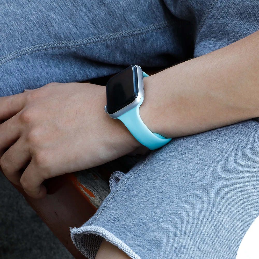 Ремешок для apple watch 5 ремешок 44 мм 40 мм iwatch ремешок 42 мм 38 мм Тонкий силиконовый correa pulseira apple watch 5 4 3 ремешок для часов браслет