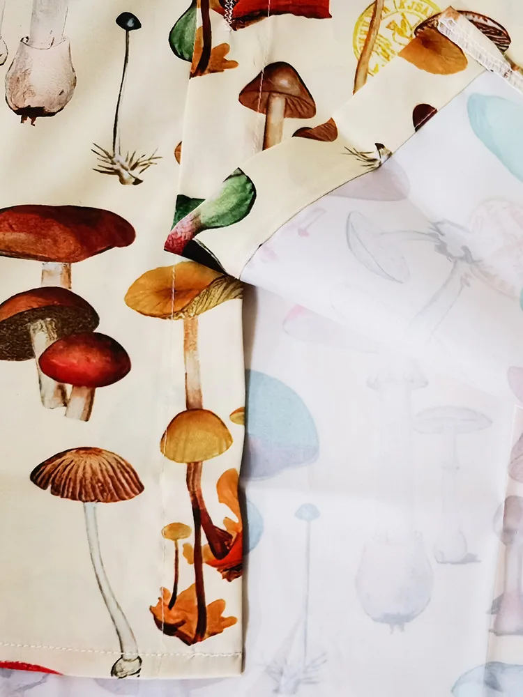 Summer Men Hawaiian Shirts Lapel Chest Pocket Short Sleeve Colorful Element Mushroom Pattern Print Button Up Casual Shirt casual short sleeved shirt,short sleeved shirt,hawaiian shirt
