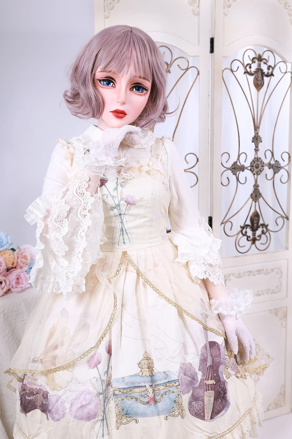HIDOLLS 19) ручная работа, для женщин, для девочек, кремнеземная смола, половина головы, косплей, японская ролевая игра, BJD, кигуруми, маски, кукла Трансвестит, маска - Цвет: women