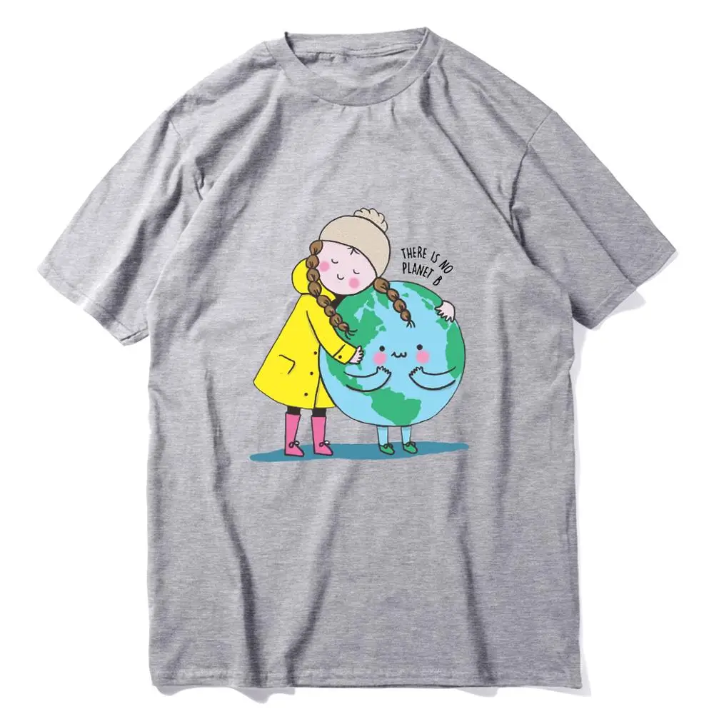 Greta Thunberg нет планеты B-Save футболка с планетой XS-3XL Мужская рубашка высокого качества хлопок футболки для мужчин и женщин - Цвет: Серый