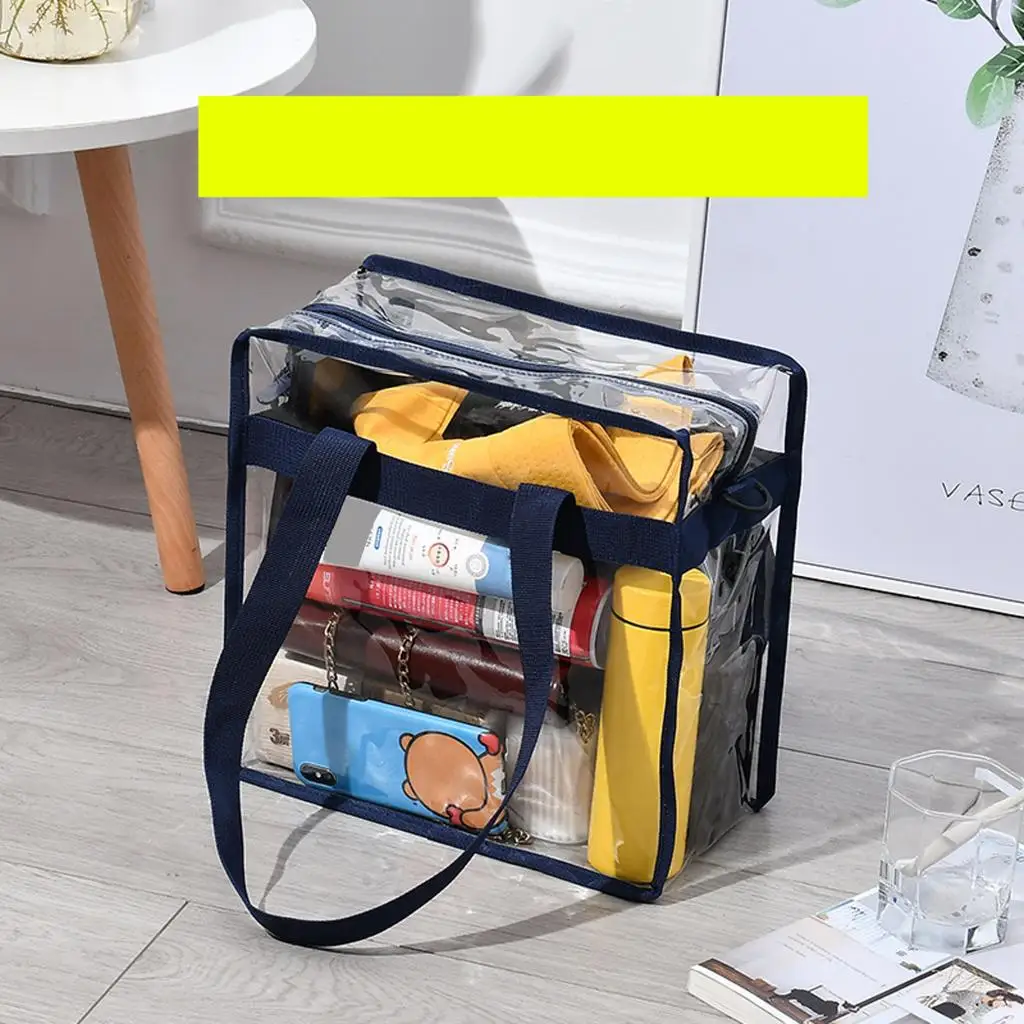 Women Water-proof PVC Clear Transparent Tote Bag Beach Makeup Bathing Wash Bag