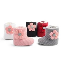 Zapatos de gateo para bebé recién nacido, botines para niño y niña, Zapatillas para preandador, piel, flor, primeros pasos, invierno, 2021