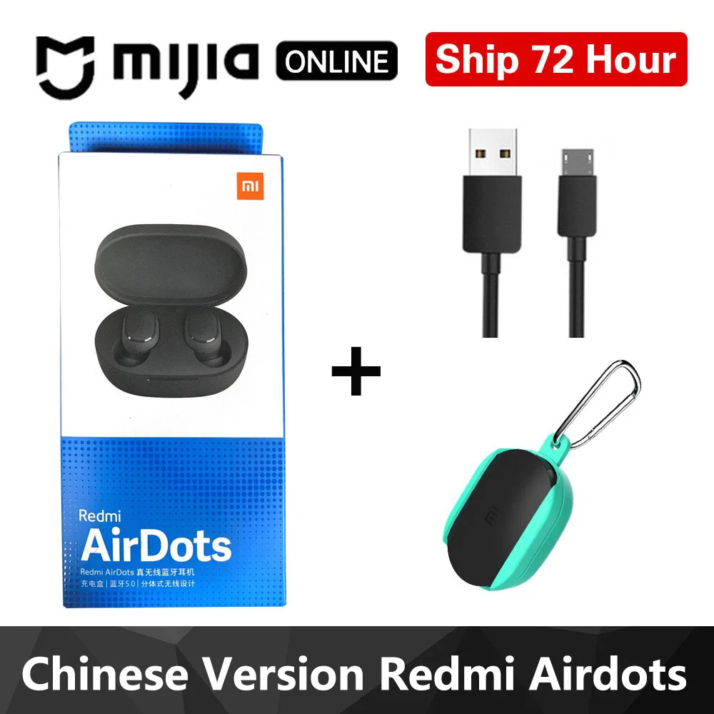 Redmi outdoor green Xiaomi Redmi Airdots TWS Bluetooth наушники стерео басы BT 5,0 Eeadphones с микрофоном Handsfree Наушники управление AI - Цвет: Redmi outdoor green