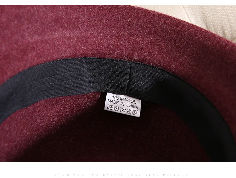 Ретро Британский Джаз кепка шерсть Fedora зимняя женская шапка красный чародей шляпы вечерние жокейская Клубная шляпа Повседневная одежда