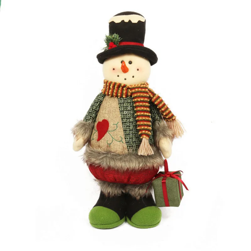 Рождественские украшения Выдвижная стоящая 48 см Санта Клаус Снеговик новогодние куклы украшения для офиса дома аксессуары
