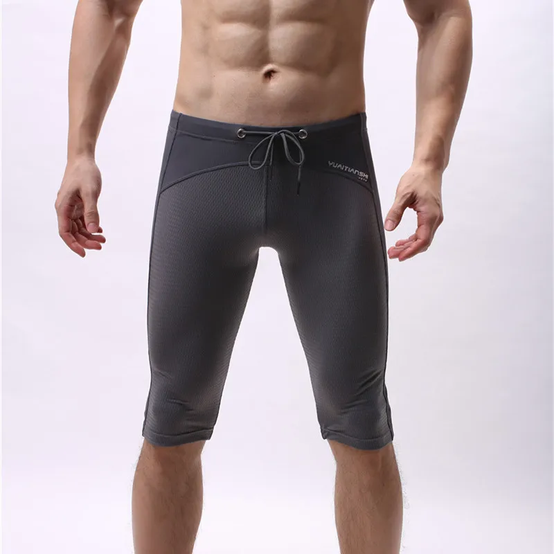 Sexy Mid-waist Boxers Shorts Men's Athletic Supporter Body Sculpting Boxer Breathable Soft Ice Silk Underpants Underwear Mens