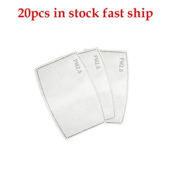 

20pcs PM2.5 Anti Dust Disposable Mouth Cover Pads Replacement Filter Activated Carbon Pad for Adults Mouth Face Mask in stock