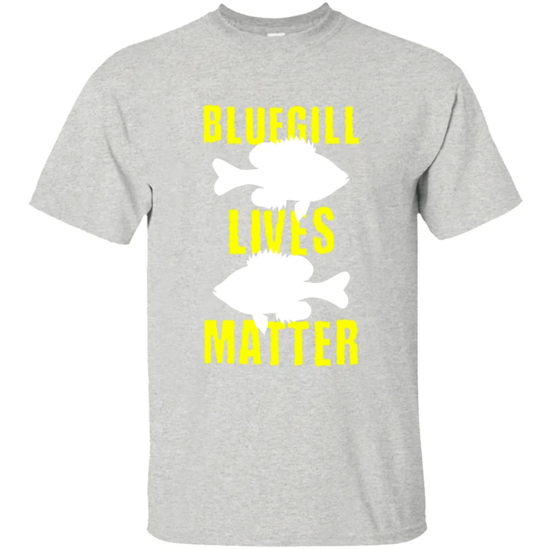Men-Gray Дизайнерская дышащая футболка bluegill с краями для рыбалки, пресноводных рыбок, подарок, уникальная армейская зеленая футболка, хлопковая Футболка против морщин, Топ - Цвет: Men-Gray