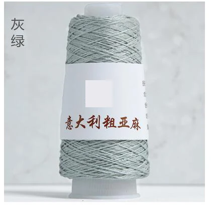 gray green 50 г/шт. итальянская ramie льняная пряжа крючком шляпа линия diy ручной работы летняя крутая шляпа тканая связанная крючком сумка пряжа 1 мм Толщина - Цвет: gray green