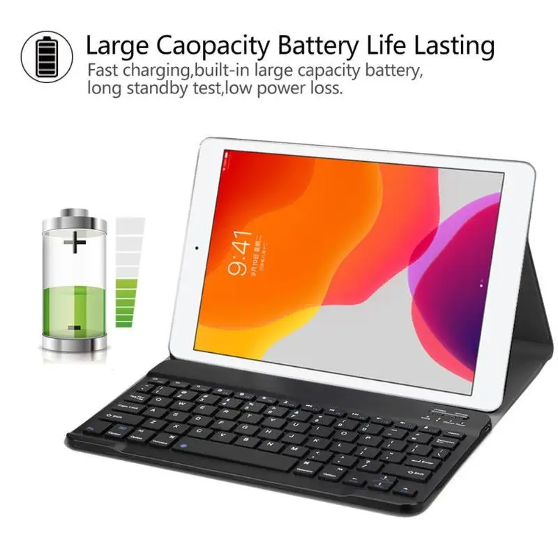 Wireless Keyboard Leather Case for iPad 10.2 7th Generation