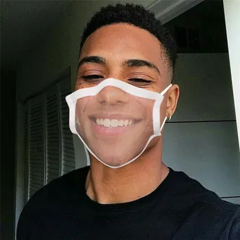 

Outdoor Unisex Protector Facial Transparente Smile Communicator Faces Protection Breathable Adjustable Mouth Visual Face Covers