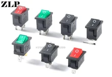 Interruptor basculante KCD1 para coche y barco, accesorio con luz Led de 250V, 125V, 250VAC, 6A, 125VAC, 10A, 220V, 2 pines, 2 engranajes