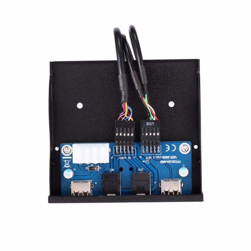 Floppy Drive Expansion Front Panel 3.5inch USB2.0 9PIN HUB HD Audio Output