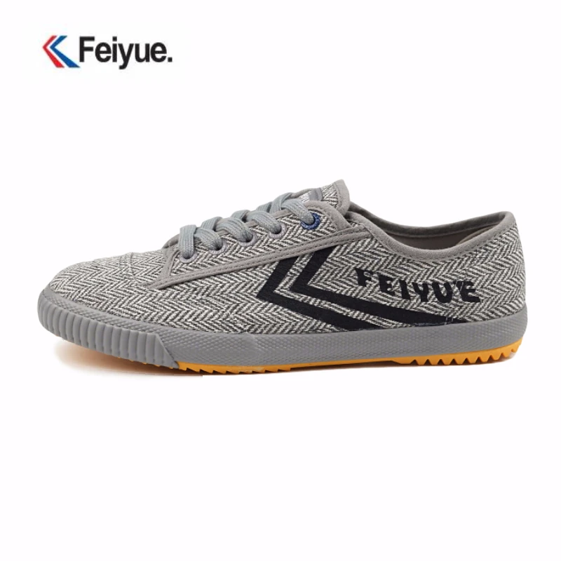 Feiyue/Классическая обувь для боевых искусств; обувь для кунг-фу; удобная парусиновая обувь; мужские кроссовки; мужские теннисные кроссовки; Мужская обувь серого цвета с низким вырезом - Цвет: Gray EUR 44