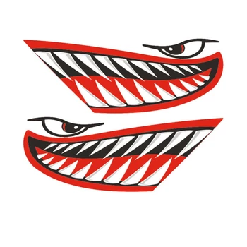 

Exterior Car Sticker Red Wrap Vinyl Shark Teeth Mouth Decal Boat Kayak