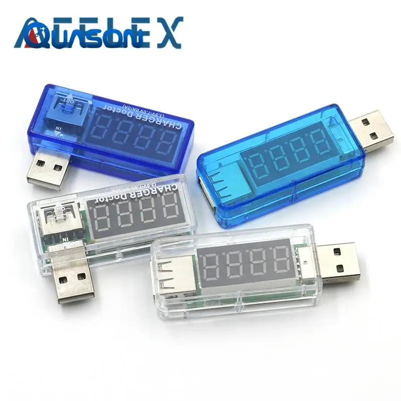 Digital USB Mobile Power charging current voltage Tester Meter Mini USB charger doctor voltmeter ammeter Turn transparent ► Photo 2/6