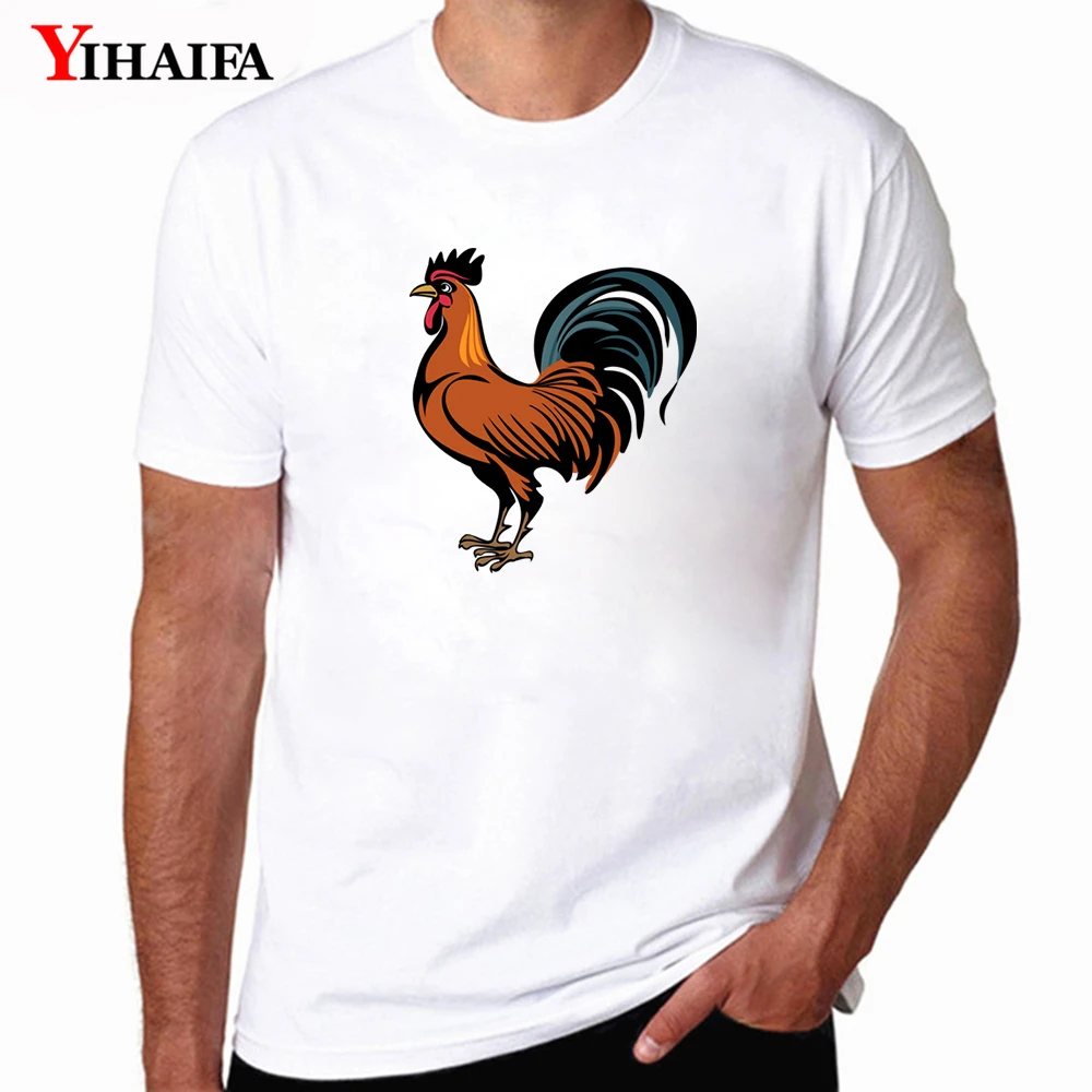

Casual Men T-Shirt Cartoon Cock Printed Tee Shirts Funny Graphics Tees Mens Workout Shirts Short Sleeve Casual Tops