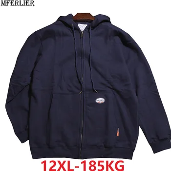

plus size 8XL 9XL 10XL winter men Sweatshirt hooded fleece zipper hoodies oversize sports coat outwear 150KG 160KG 170KG 180KG