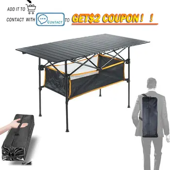 

Outdoor Folding Table Chair Camping Aluminium Alloy Picnic Table Waterproof Durable Folding Table Desk For 95*55*68cm
