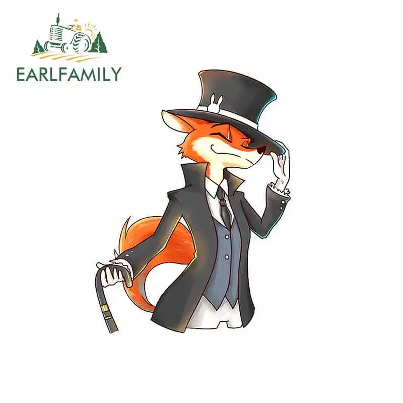 EARLFAMILY 13 см x 9 1 для джентльмена лиса мультфильм виниловые наклейки на машину JDM