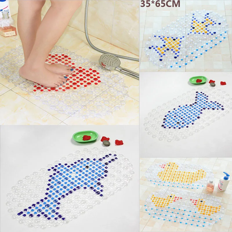 

35*65CM Non-Slip PVC Shower Mats Multi-color Bathroom Mat Soft Breathable Bathroom Toilet Mat