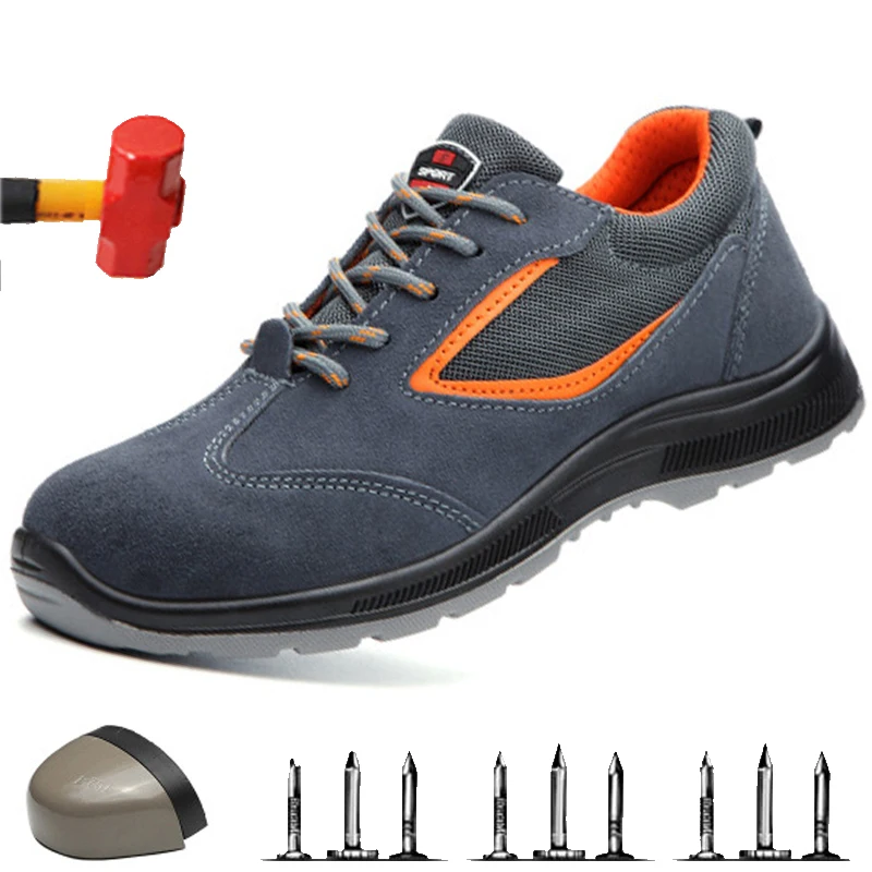 

2019 Non-slip Steel Toe Cap Casual Men's Boots Smash-proof Puncture Safety Shoes Winter Breathable Indestructible Work Shoes