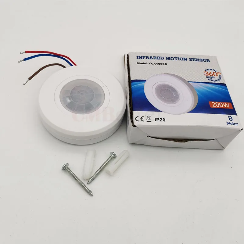 Mini 360 degree ceiling 110VAC 220VAC inlay sensor Detector Controller switch PIR infrared motion sensor light lamp switch  (3)