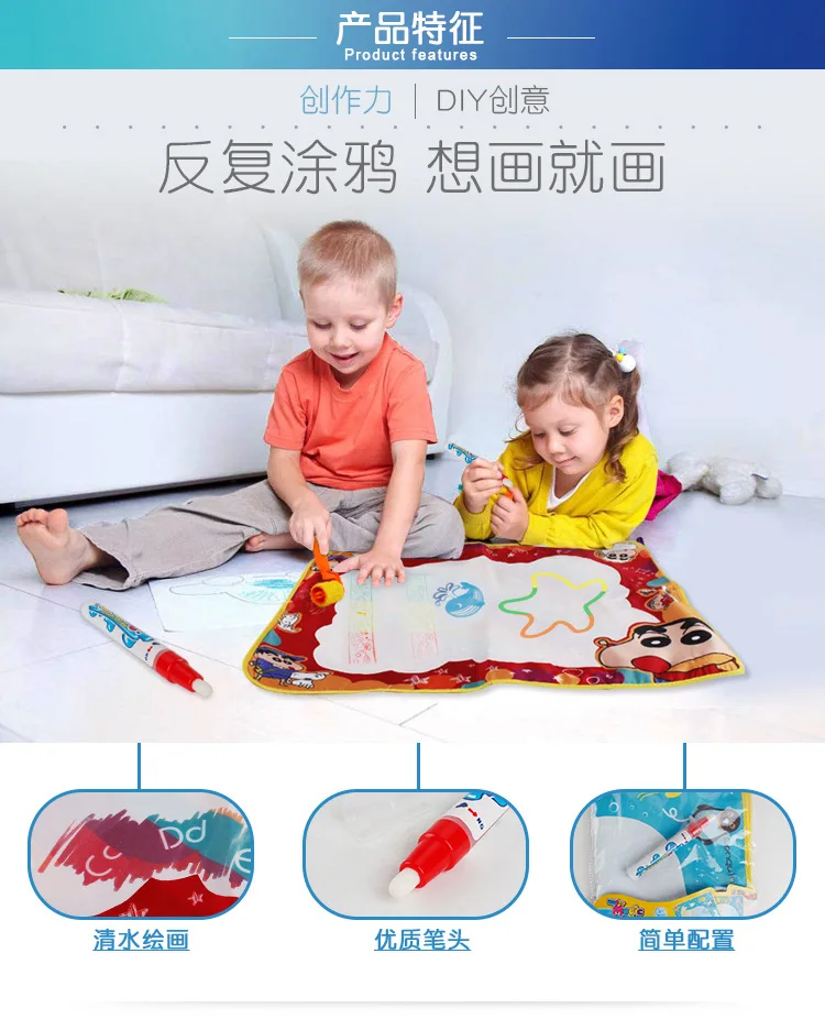 Hot Selling Graffiti Pen Magic Magical Landscape Painting Bag Fitted Children'S Educational Graffiti Blanket 47*38