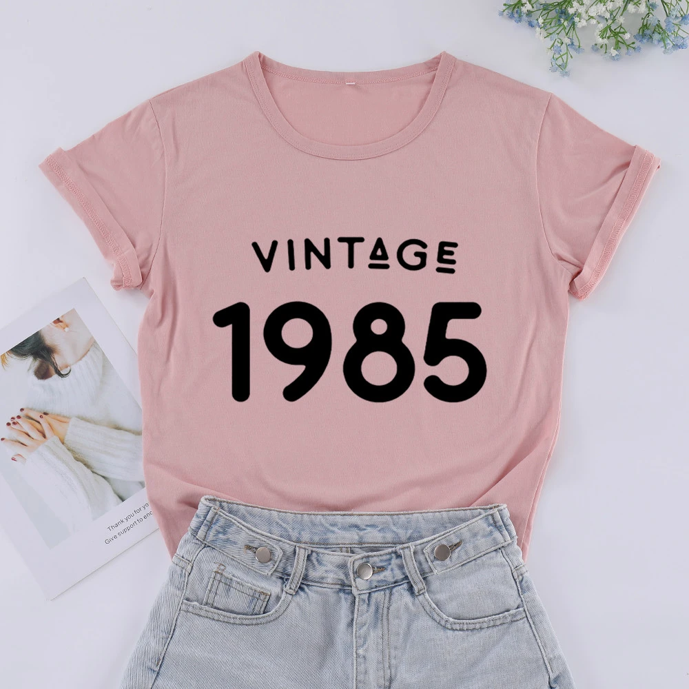 Vintage 1985 Shirts Fashion Cotton Aesthetic Women T Shirt Funny Casual 36 Birthday Party Clothing O Neck Short Sleeve Top Tees T Shirts Aliexpress vintage 1985 shirts fashion cotton aesthetic women t shirt funny casual 36 birthday party clothing o neck short sleeve top tees