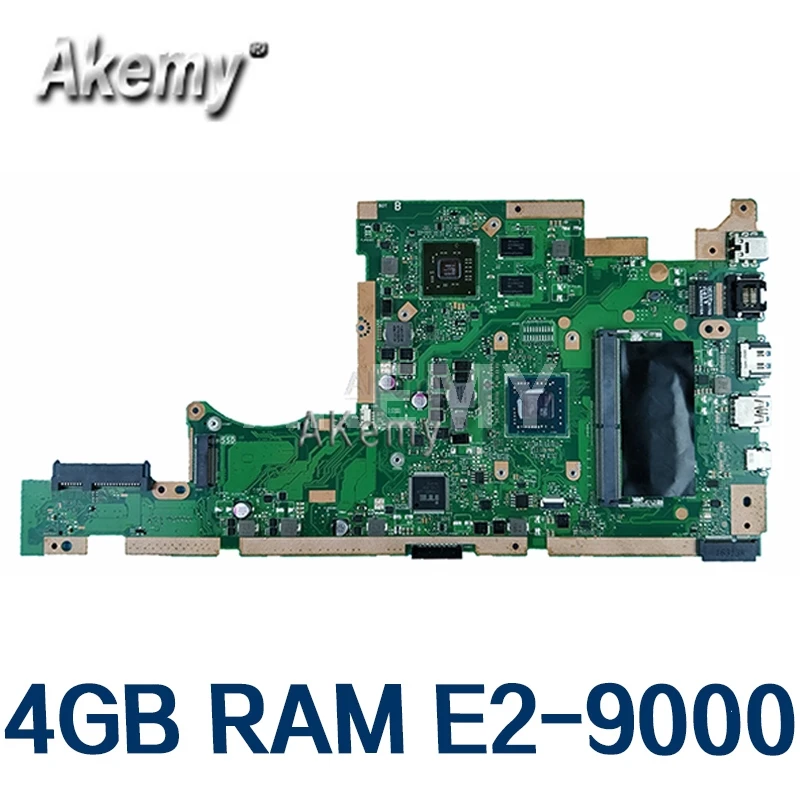X505BP материнская плата для ноутбука For Asus X505B 100% тест 4 Гб RAM E2 9000 CPU|Материнские