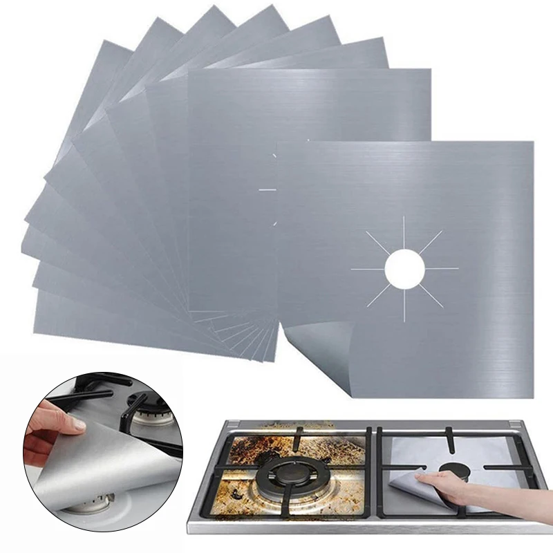1/2/4pcs/set Gas Stove Protectors Cooker Cover Liner Clean Mat Pad Gas