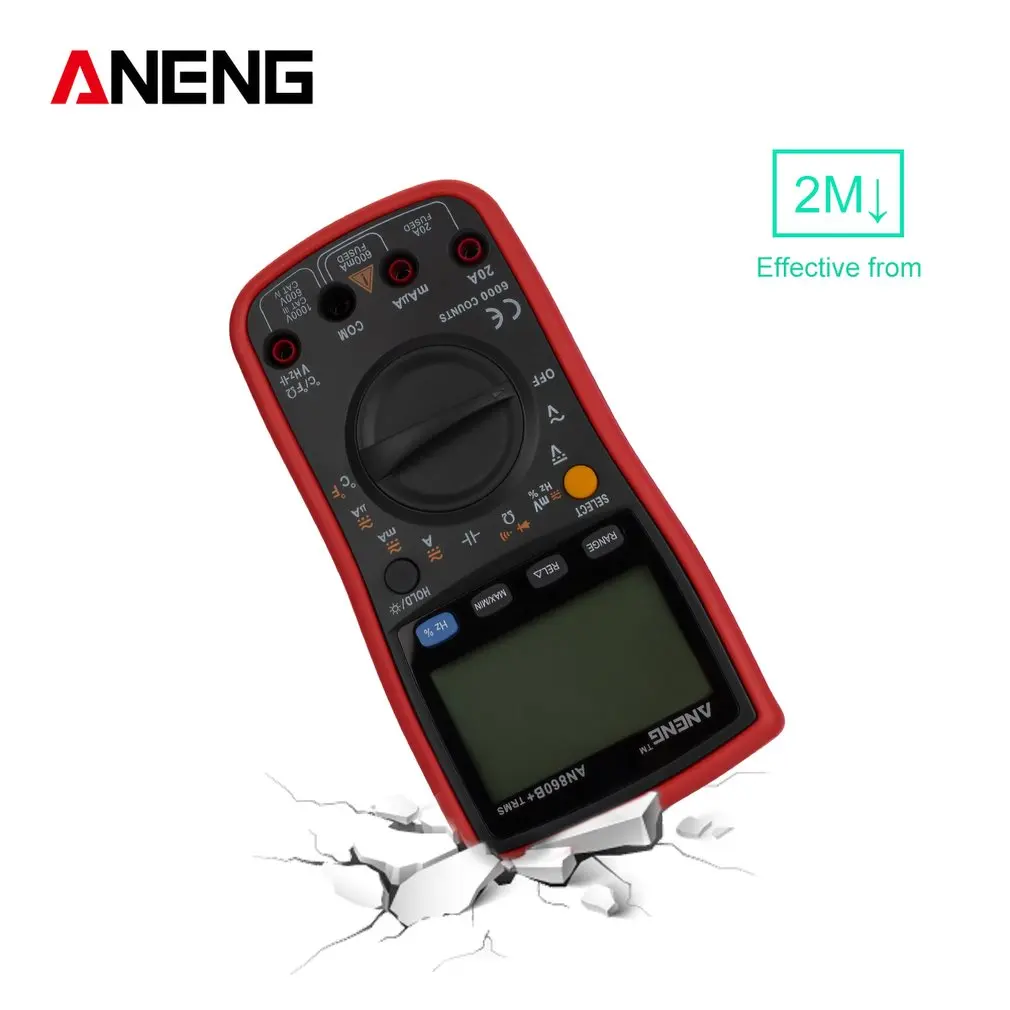 ANENG AN860B+ цифровой ЖК-мультиметр AC/DC Вольтметр Амперметр Авто Диапазон диодное сопротивление Freq емкость Temp тестер туры RMS