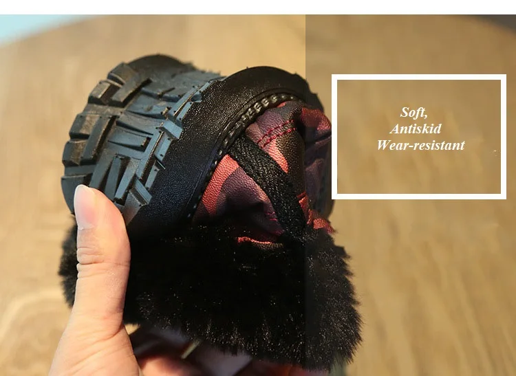 Зимние ботинки для маленьких девочек и мальчиков теплые уличные детские сапоги с принтом водонепроницаемые Нескользящие Детские Плюшевые ботинки хлопковая обувь для младенцев