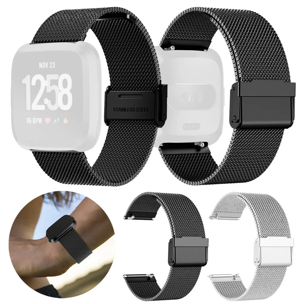 

20mm width Stainless Steel Mesh Replacement Watch Band For Fitbit Versa Lite smart watch accessories
