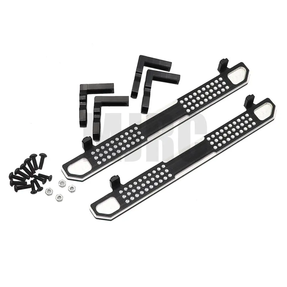 2PCS Metal Black Side Pedal Rock Sliders for 1/10 RC Crawler Car Trax TRX4 TRX-4 6