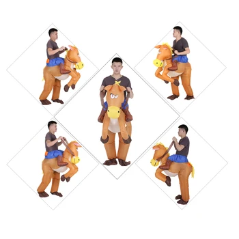 

Hot Funny Cowboy Rider on Horse Inflatable Costume Outfit for Adult Fancy Dress Carnival Party Blow Up Inflatable Costume Suit