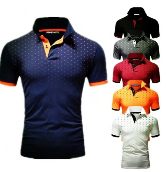 

2020 NEW Clothes Men Knitted Polo Shirt Contrast Color Short Sleeve Turn-down Neck Top Breathable Plus Size Sport Men's Polo Tee