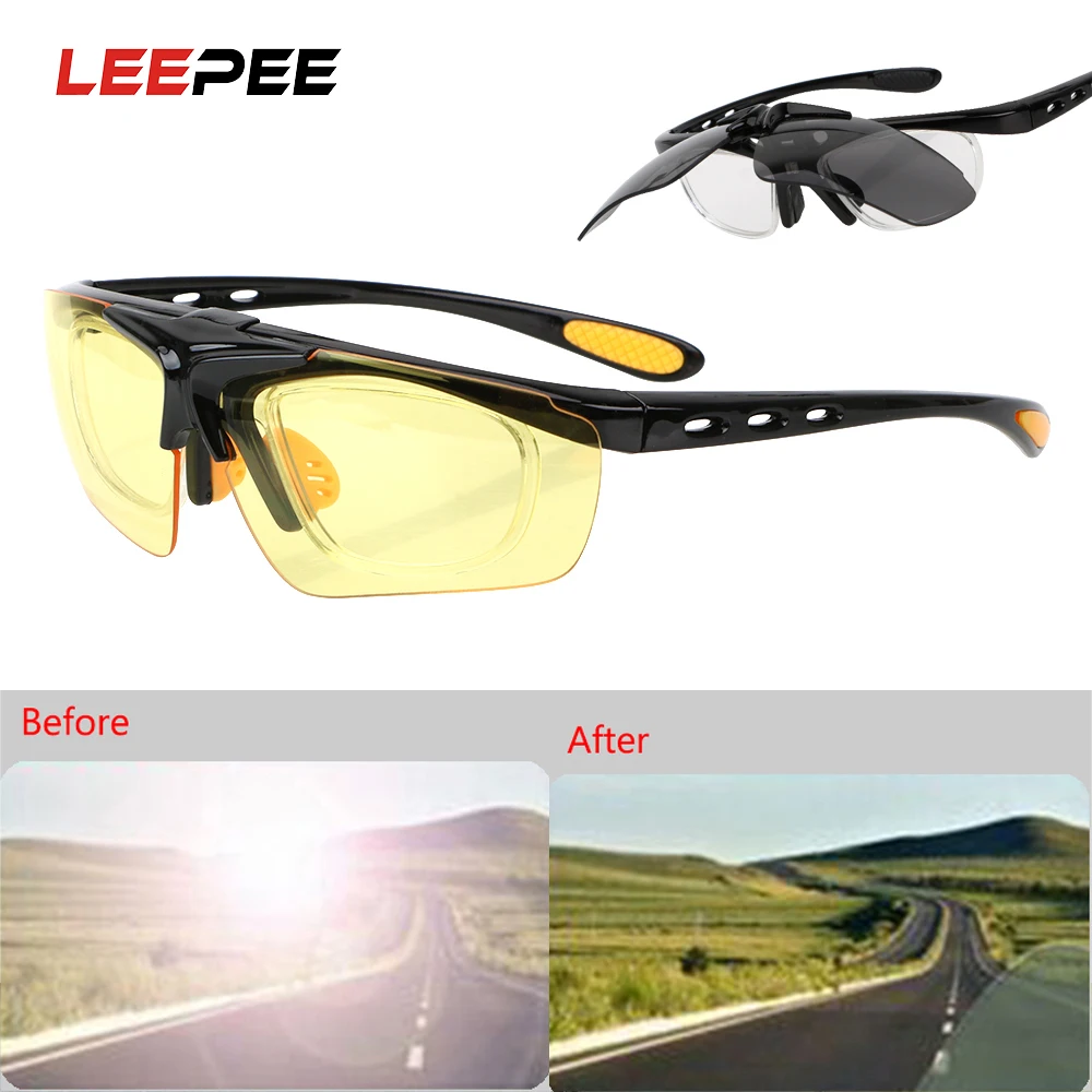 Sports Sunglasses Glare UV400 Protection HD Night Vision for Motorcycle Riding Glasses 2 PACK 