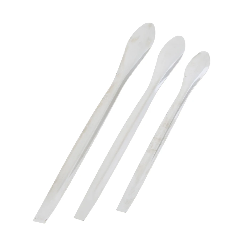 Set Of 3pcs Stainless Steel Lab Spoons, Chemical Reagent Sample Laboratory Scoops, Reagent Sample Scoops