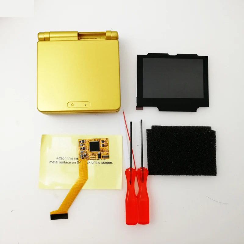 Quentes com Alojamento Pré-cortado para Gameboy Tela com Case de Concha para o Console Kits v2 Backlight Gbasp Lcd Ips Gba sp - Image 4